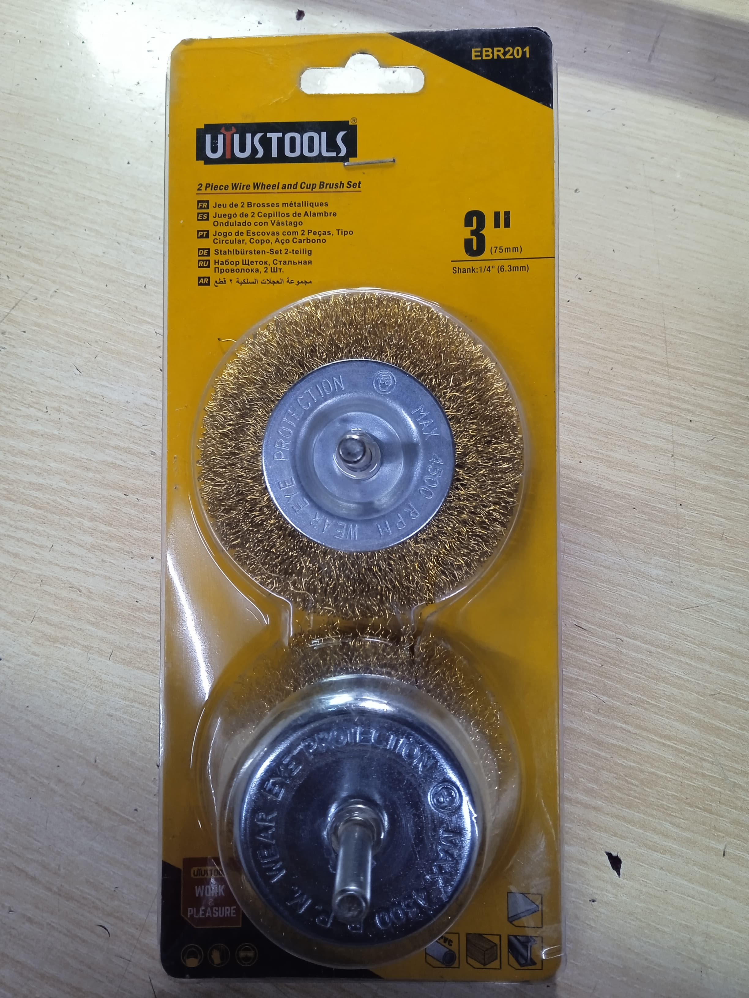 Wire wheel and cup brush set 2pcs